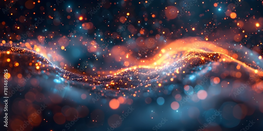 Poster an rendering of a pulsing neural network symbolizing the dynamic flow of artificial intelligence and