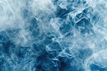 Frozen smoke in icy blue and white - obrazy, fototapety, plakaty