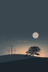  A minimalist style of a renewable energy 