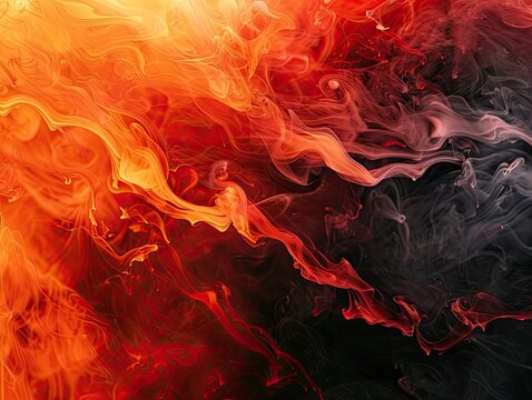 Molten lava-like streams of red and orange smoke