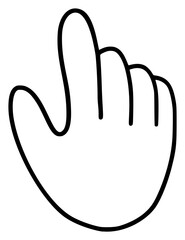Drawn line of right hand icon gesture on white background, perfect for a logo or symbol, warning sign stop - 781485648