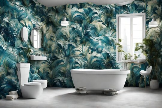 flowers in a bathroom