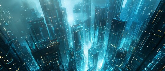  a computer graphic masterpiece, where abstract lines intertwine with blue lights in a fusion of urban inspired styles like Capture Urban and Neo Mosaic, infused with the