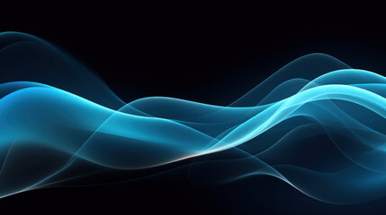 Abstract blue wave on black background as wallpaper illustration