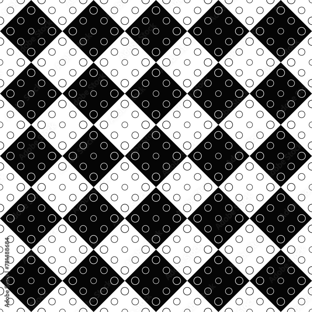 Poster black and white circle pattern background design - abstract monochrome vector illustration from circ