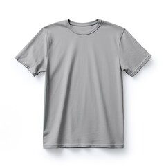 Clean Gray T-shirt Mockup Isolated on White Background for Your Designs