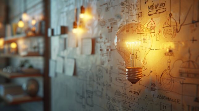 Tools for change and support mechanisms animated on a whiteboard, highlighted by an idea lightbulb