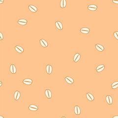 Hand drawn oat flakes doodle seamless pattern. Perfect print for paper, textile and fabric. Food vector llustration.