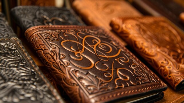 Handcrafted Leather Journals on Display