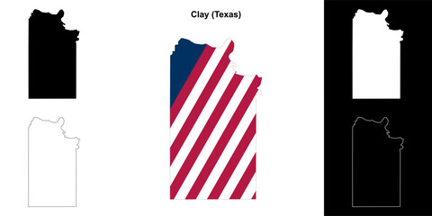 Clay County (Texas) outline map set