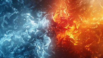 Concept of ice and flame. background fire and ice flames intertwining  e and flame