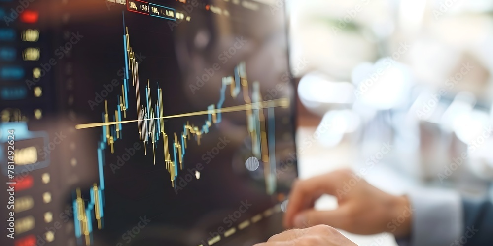 Aufkleber Dynamic Market Data and Analytics on Computer Display with Investment Portfolio Journal