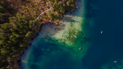 An extremely beautiful lake in the Alps. The magic of nature.