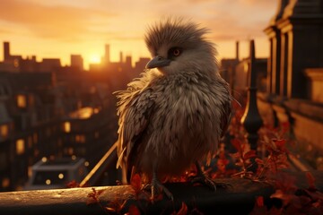 A scene of a majestic crane 