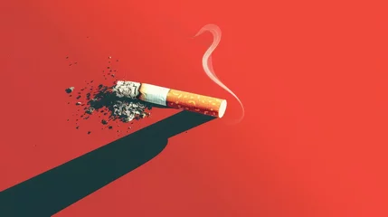 Gordijnen A minimalist style of the dangers of smoking © Media Srock