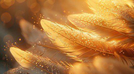Feather close-up, fine detail, soft light, delicate beauty, tranquil mood