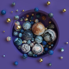 Decorative background of marble spheres.