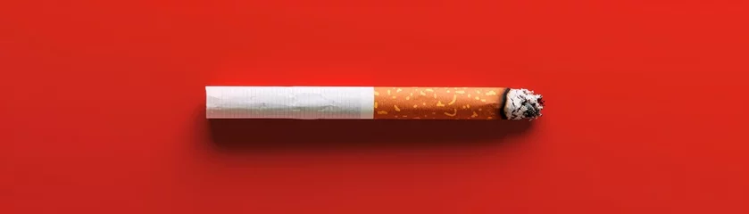 Foto op Canvas A minimalist style of the dangers of smoking © Media Srock