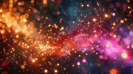 Fototapeta na wymiar Glitter explosion in slow motion, vibrant colors, celebration moment, sparkling effect