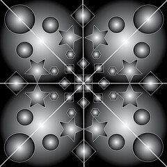 Kaleidoscope Design Black and White