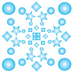 Kaleidoscope Design Blue White Gradient Transparent Background