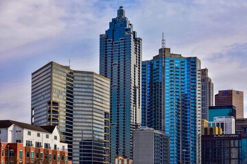Downtown Atlanta skyline during early sunset