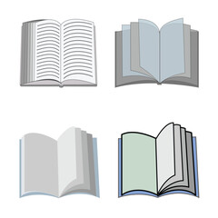 set of open books with leaves