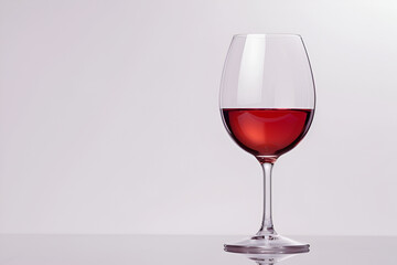 Glass of red wine on white background