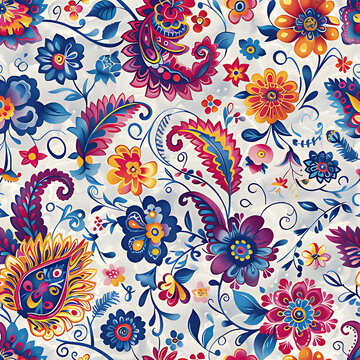 Seamless pattern Shannon Fabrics Digital Cuddle Paisley