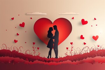 Admire Artistic Designs and Love Decorations: Romantic Illustrations with Colorful Hearts and Intimate Moments - obrazy, fototapety, plakaty