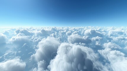 Expansive cloudscape and blue sky panorama