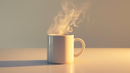 Cup of morning fragrant coffee in rays of sunlight from window. - obrazy, fototapety, plakaty