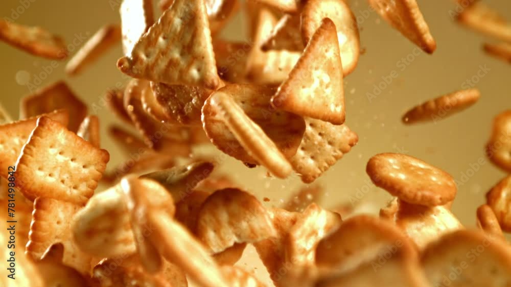 Canvas Prints super slow motion cookies fly. high quality fullhd footage