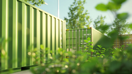 Big Shipping Container. Green Trade Revolution: Building a Sustainable Future through Eco-Friendly Commerce