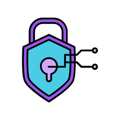 Encrypted icon. fill color icon - obrazy, fototapety, plakaty