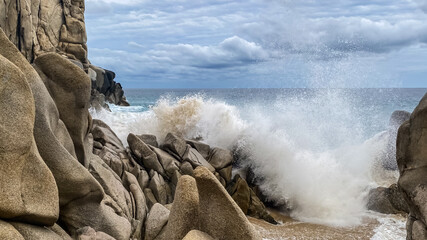 Cabo San Lucas Mexico beach and crashing waves