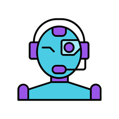 Robot icon. fill color icon