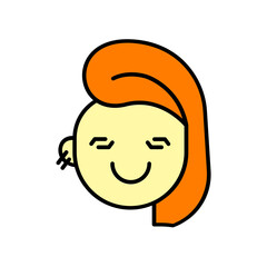 cyberpunk woman icon. fill color icon