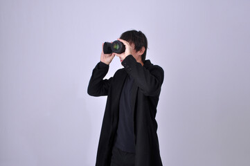 homem de negócios fotógrafo  masculino  segurando lentes fotográficas 
