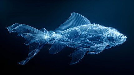 fish made of plastic waste, oceanic plastic waste concept