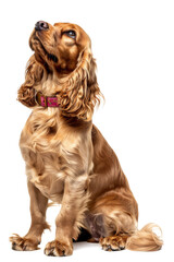 cocker spaniel dog sitting isolated on transparent background