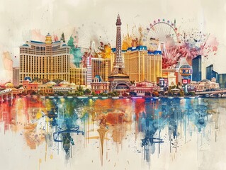 striking collage of popular gambling destinations around the world, featuring landmarks like the Las Vegas Strip, skyline, iconic casino