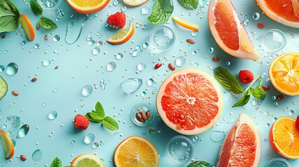 a healthy diet Incorporate vibrant colors and fresh food elements - obrazy, fototapety, plakaty