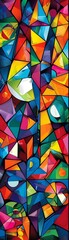 Wallpaper that is bursting with vibrant energy and excitement Use bold colors, geometric patterns, and striking imagery