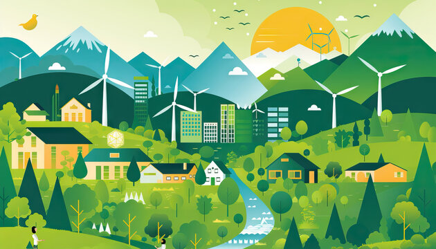 Sustainable Development Goals: Addressing sustainable development goals with an infographic showcasing environmental conservation efforts, social equity initiatives, and economic sustainability