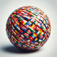 3d sphere with different world flag - 781504415