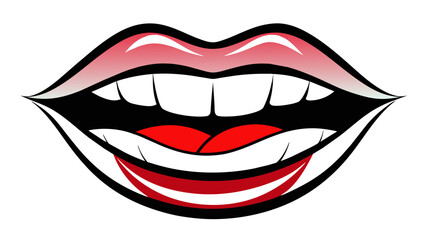 Human Mouth Vector Art Isolated on White Background