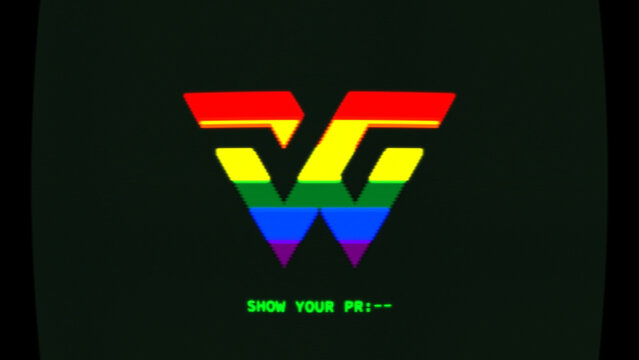 Retro Computer Pride Rainbow Logo Reveal 4k 1:1 16:9 9:16