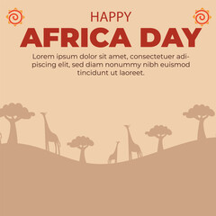 Happy Africa Day social media post template.