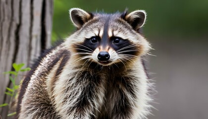 Naklejka na ściany i meble A-Raccoon-With-Its-Fur-Puffed-Up-Trying-To-Appear- 2